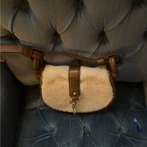Michael Kors Brown Leather & Cream Shearling Crossbody